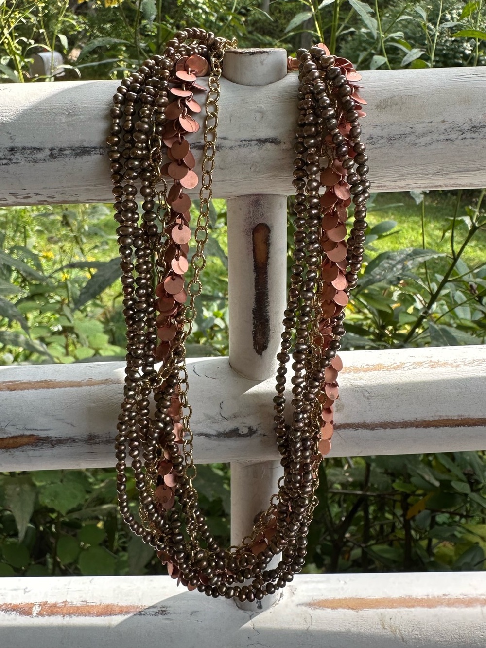 NWT Peyote Bird Pearl Copper multi strand necklace